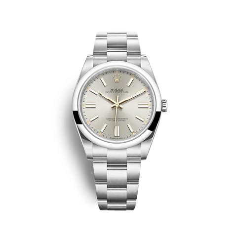 rolex silver mens watch|rolex oyster perpetual 41mm silver.